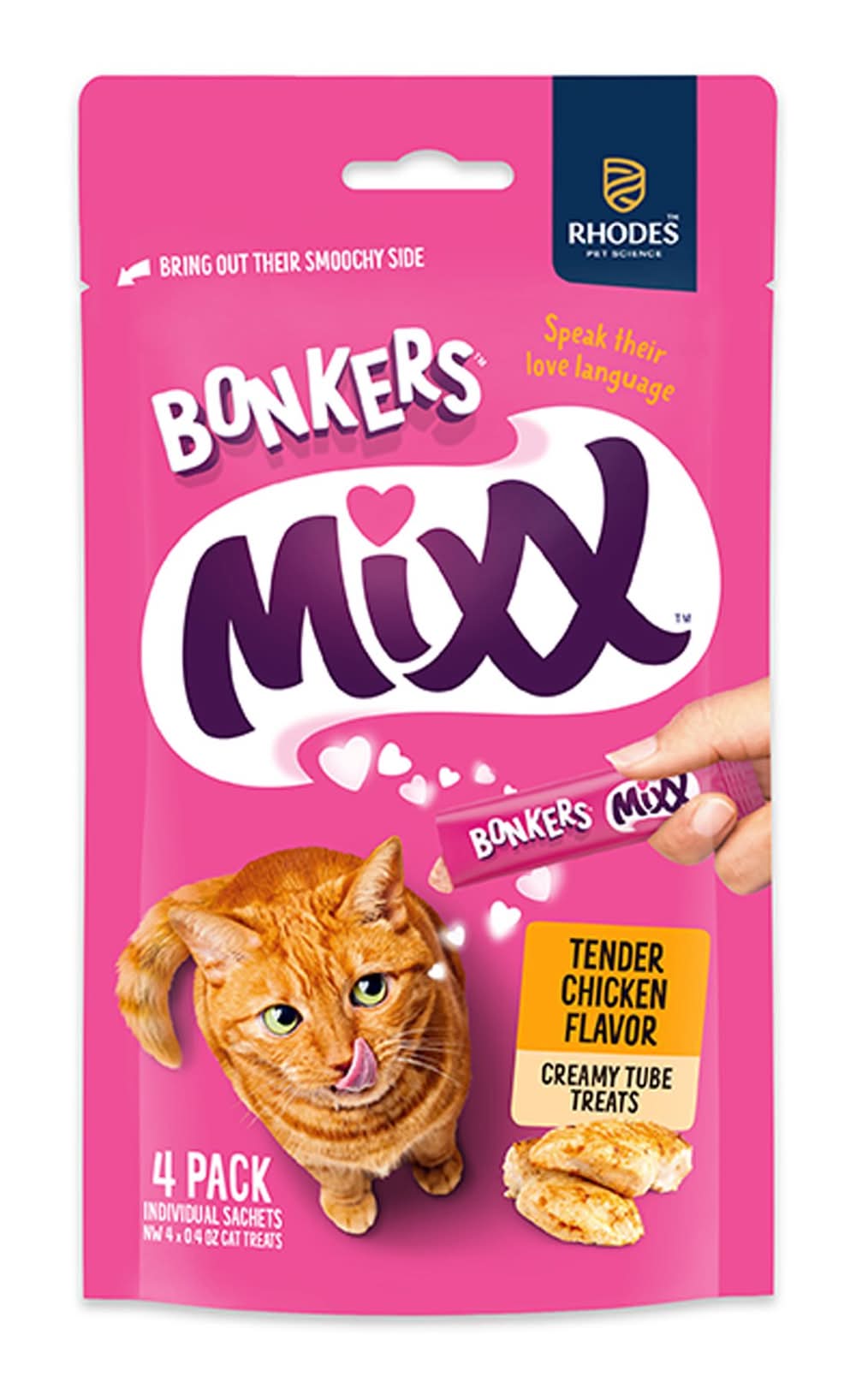 Bonkers™ Licky Tubes™ Lickable Cat Treat - 4 Ct (Flavor: Chicken, Size: 4 Count)