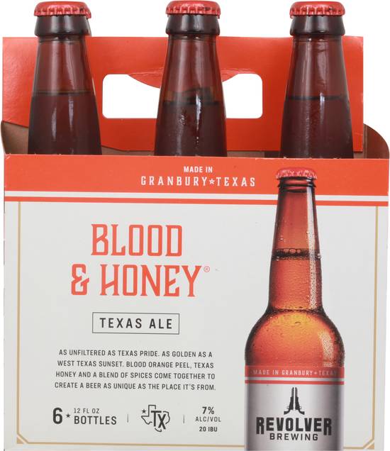 Revolver Brewing Blood & Honey Texas Ale Beer (6 pack, 12 fl oz)