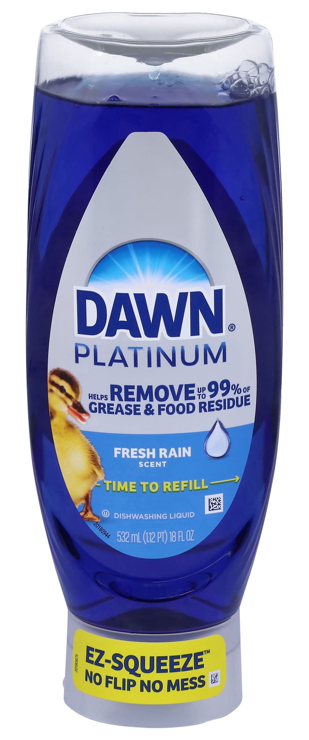 Dawn Platinum Ez-Squeeze Refreshing Dishwashing Liquid, Fresh Rain (18 fl oz)