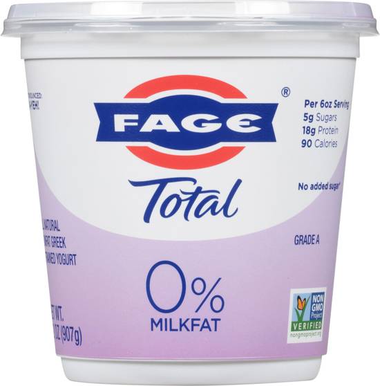 Fage Total 0% Milkfat Strained Yogurt