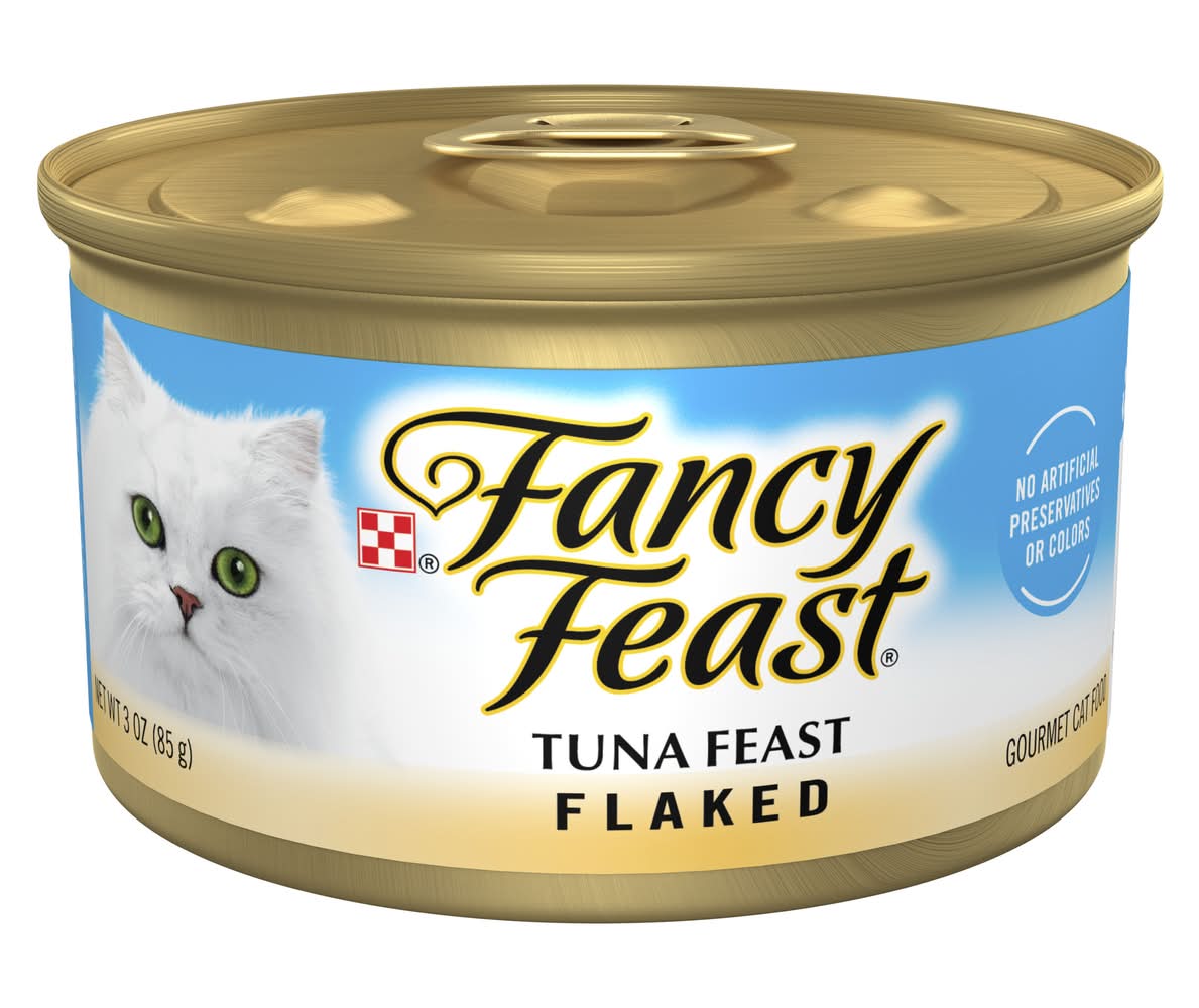 Purina Fancy Feast Flaked Gourmet Wet Cat Food, Tuna Feast (3 oz)