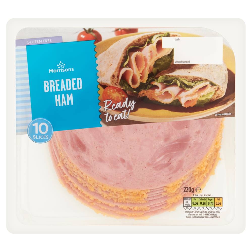 MORRISONS BREADED HAM 220G