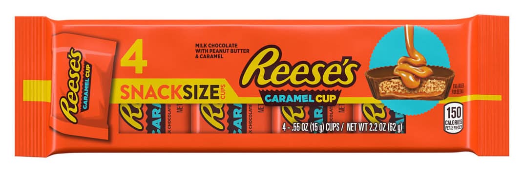 Reese's Caramel Milk Chocolate Snack Size Peanut Butter Cups (4 x 0.55 oz)