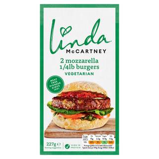 Linda McCartney's 2 Vegetarian Mozzarella 1/4 lb Burgers 227g