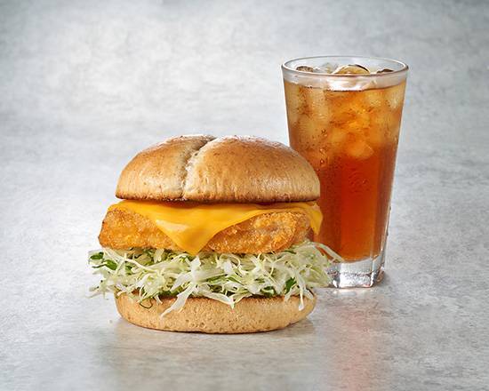 起司鱈魚漢堡組合餐  Cod Fish Burger with Cheese Combo