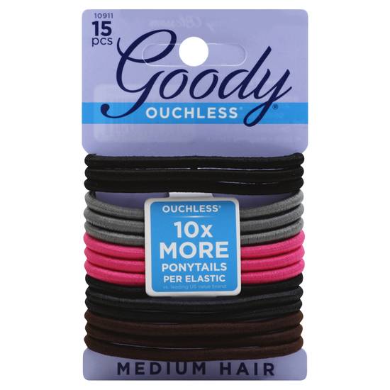 Goody No Metal Medium Hair Elastics (15 ct)