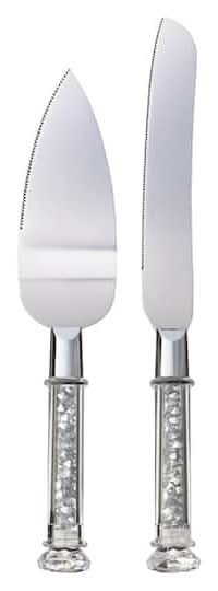 Celebrate It Wedding Cake Knife Set, Silver With Bling Embellishments (2 ct)