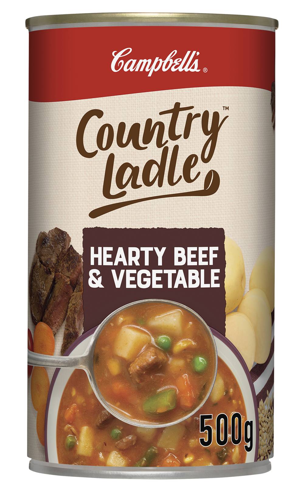 Campbell's Country Ladle Soup Can Hearty Beef & Vegetable (500g)