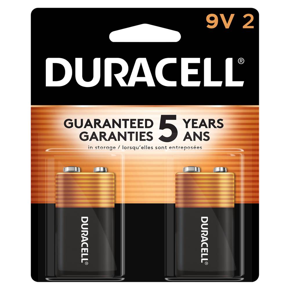 Duracell Coppertop 9v Alkaline Batteries (2 ct)