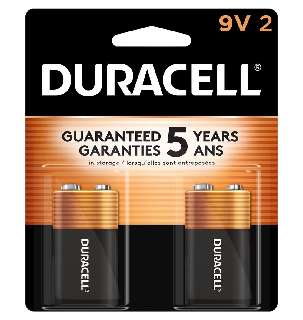 Duracell Coppertop 9v Alkaline Batteries (2 ct)