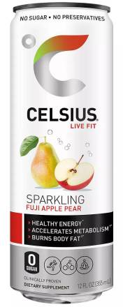 Celsius Sparkling Fuji Apple Pear 12oz Can