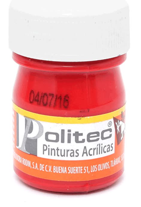 Politec · Pintura acrílica, rojo toludina (20 ml)