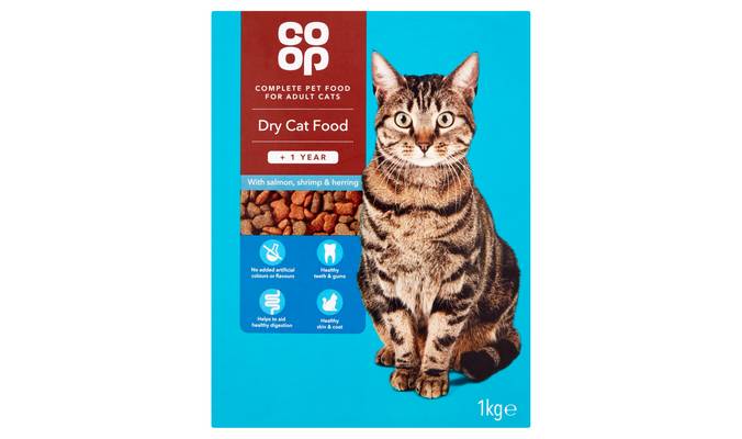 Co Op Dry Cat Food with Salmon, Shrimp & Herring +1 Year 1kg