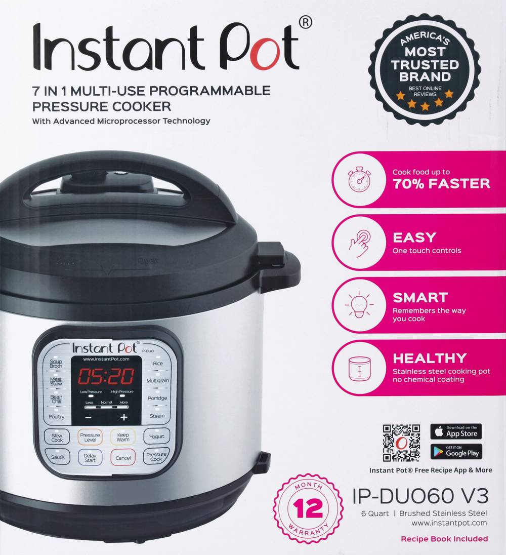 Instant Pot 7 In 1 Multi Use Programmable Pressure Cooker