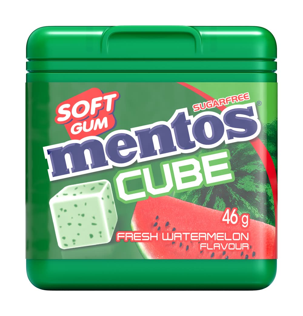 Mentos Cube Chewing Gum, Fresh Watermelon (46g)