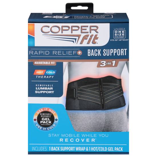 Copper Fit Rapid Relief 3 in 1 38 In-48 in Unisex Back Support