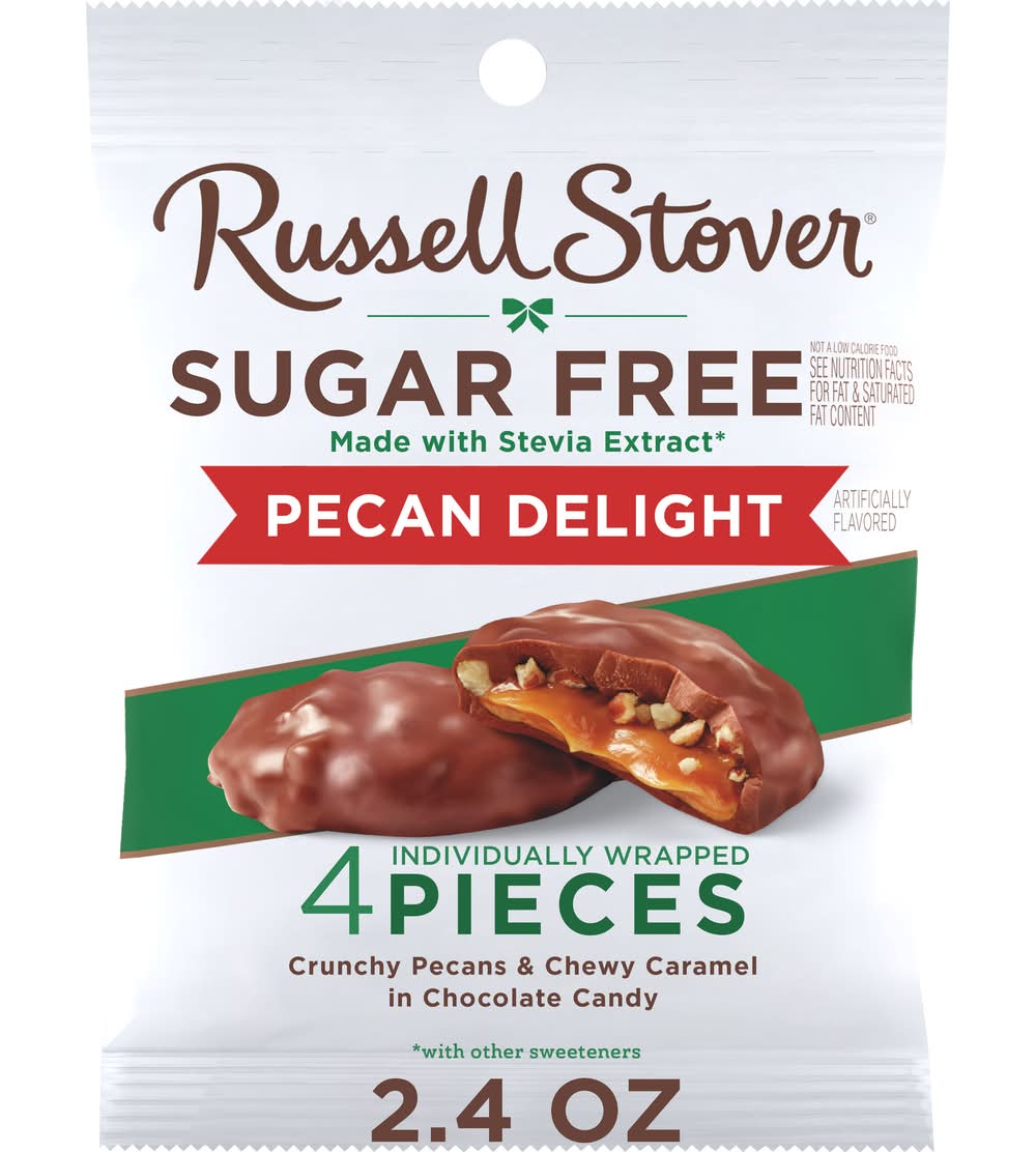 Russell Stover Sugar Free Chocolate Candy, Pecan Delight (2.4 oz, 4 ct)