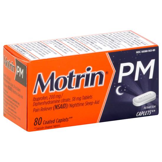 Motrin 200 mg Ibuprofen & 38 mg Sleep Aid Pain Reliever Caplets (80 ct)