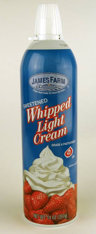 James Farm - Whipped Cream Aerosol - 14 oz Can (Case of 12)