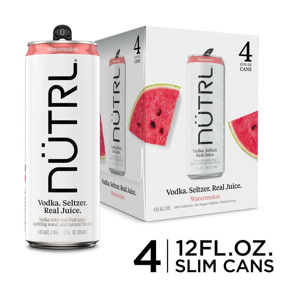NÜTRL Watermelon Vodka Seltzer (4 x 12 fl oz)