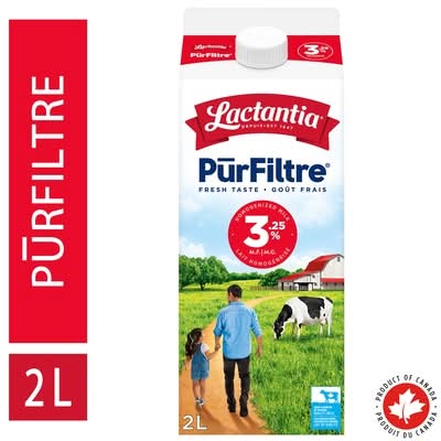 Lactantia purfiltre lait homogénéisé 3.25% m.g. - purfiltre homogenized milk 3.25% m.f. (2 l)