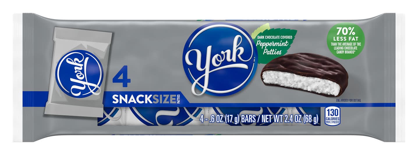 York Covered Peppermint Patties, Dark Chocolate (0.6 oz)