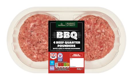 Morrisons The Butcher's on Market Street British Beef Quarter Pounders (4 pack)