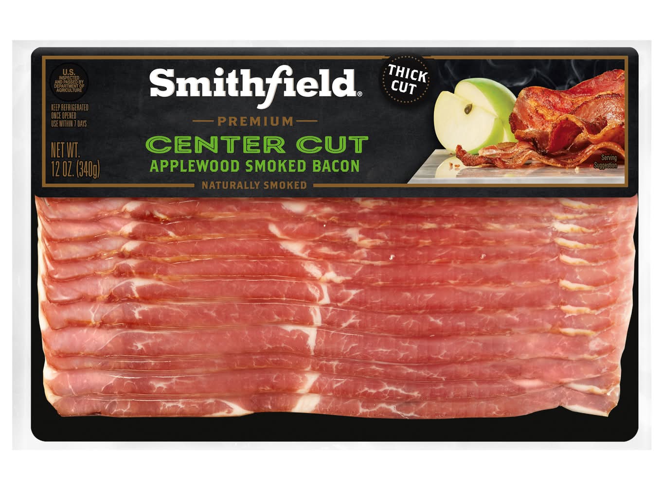 Smithfield Premium Center Cut Applewood Naturally Smoked Bacon (12 oz)