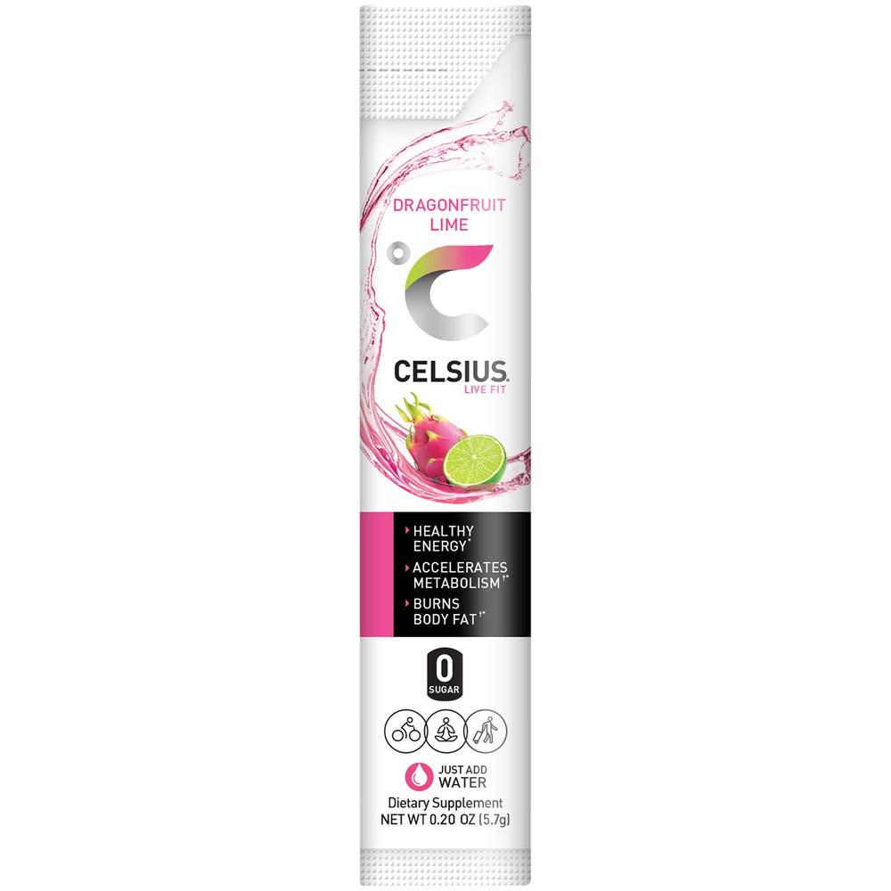 Celsius Energy Powder Drink Mix (6 pack, 0.2 oz) (dragonfruit lime)