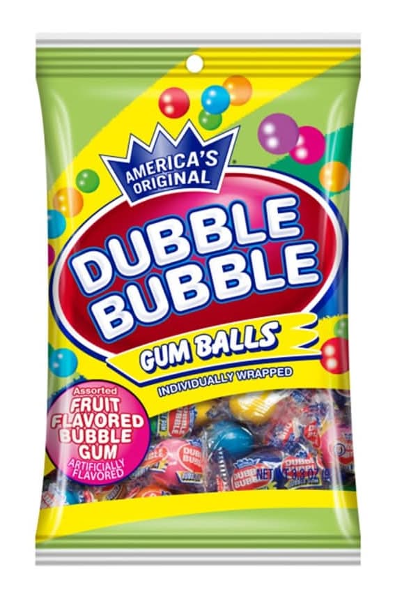 Dubble Bubble Fruit Flavored Gum Balls, Assorted (3.3 oz)