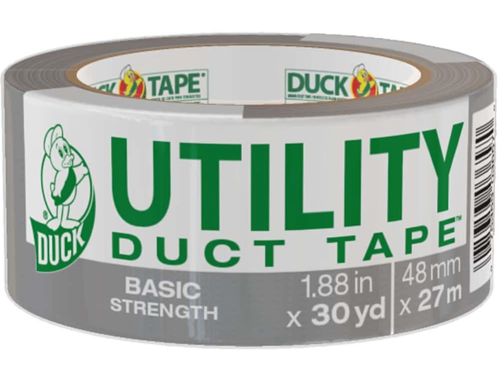 Duck Basic Strength Utility Duct Tape, 1.88in x 30yd, Gray