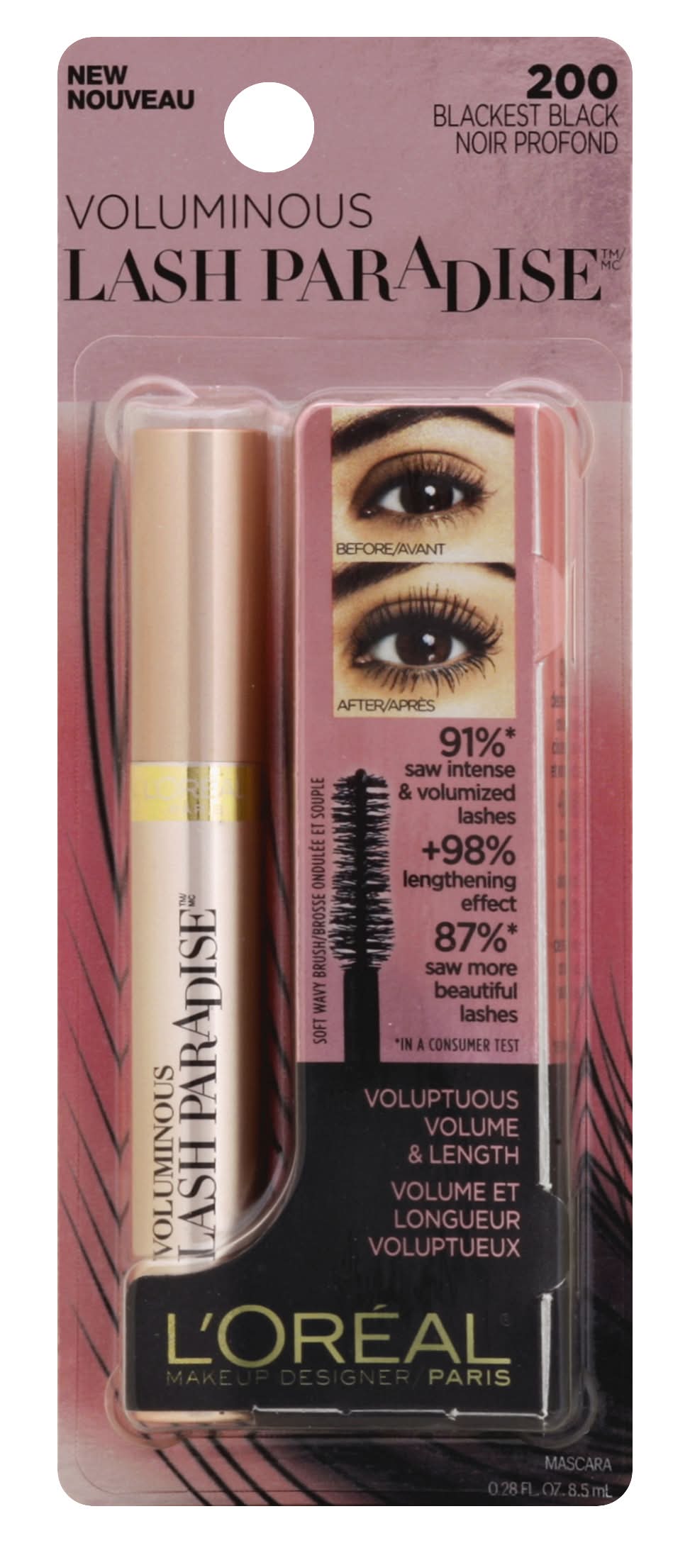 L'Oréal Paris Blackest Black 200 Mascara (0.3 fl oz)
