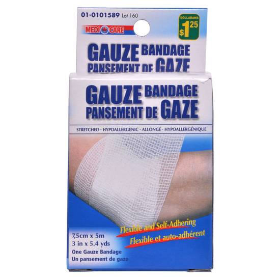 Medi Care Bandage blanc GAZE en boîte (3")
