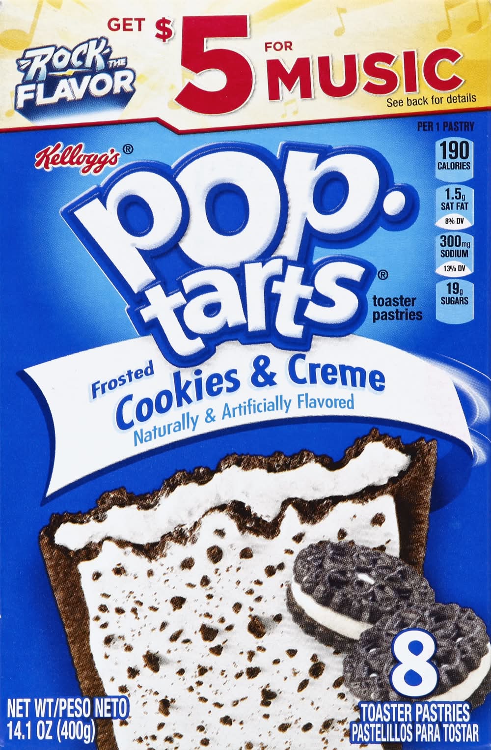 Kellogg's Pop-Tarts Frosted Toaster Pastries Cookies & Cream (14.2 oz)