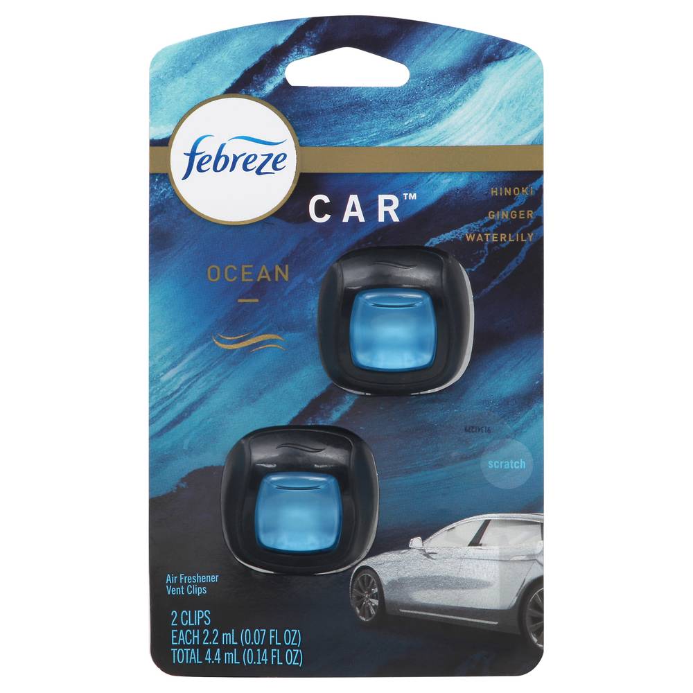 Febreze Ocean Scent Car Air Freshener Clips (0.14 fl oz)