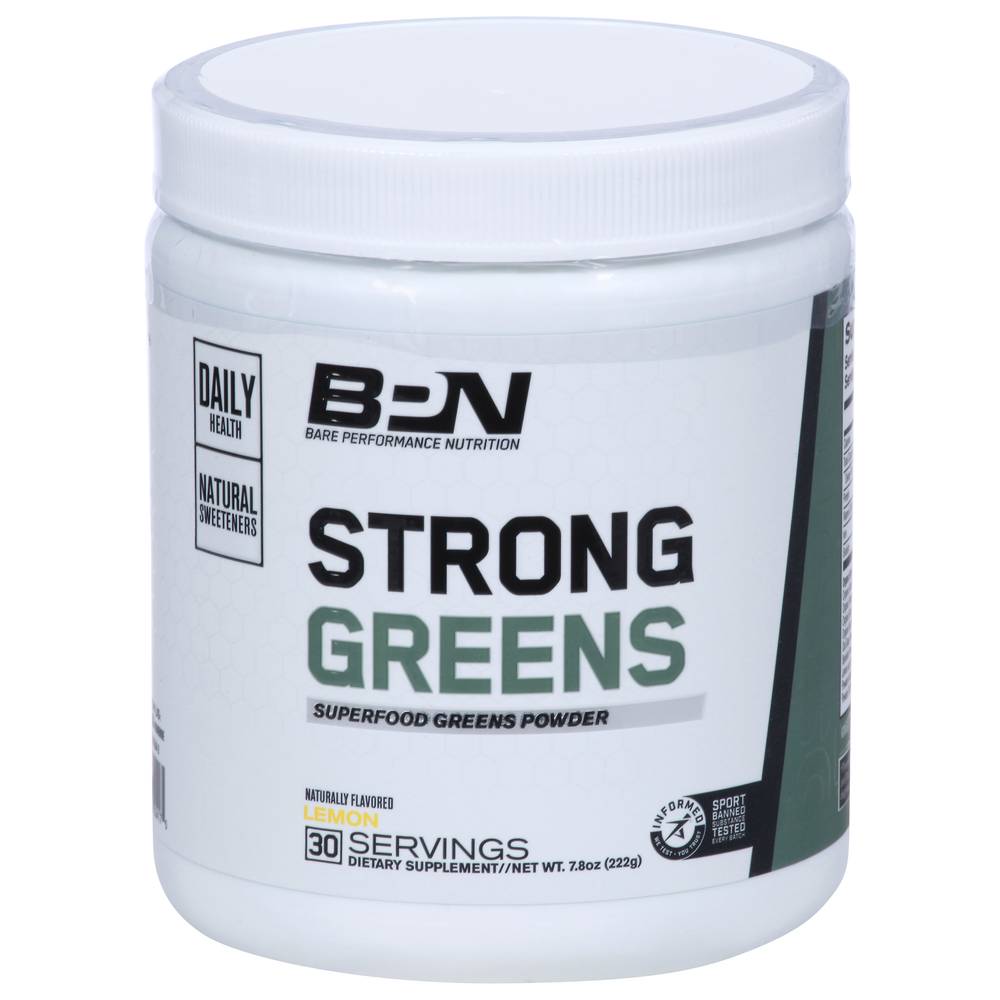 Bare Performance Nutrition Strong Greens Lemon Superfood Powder (7.8 oz)