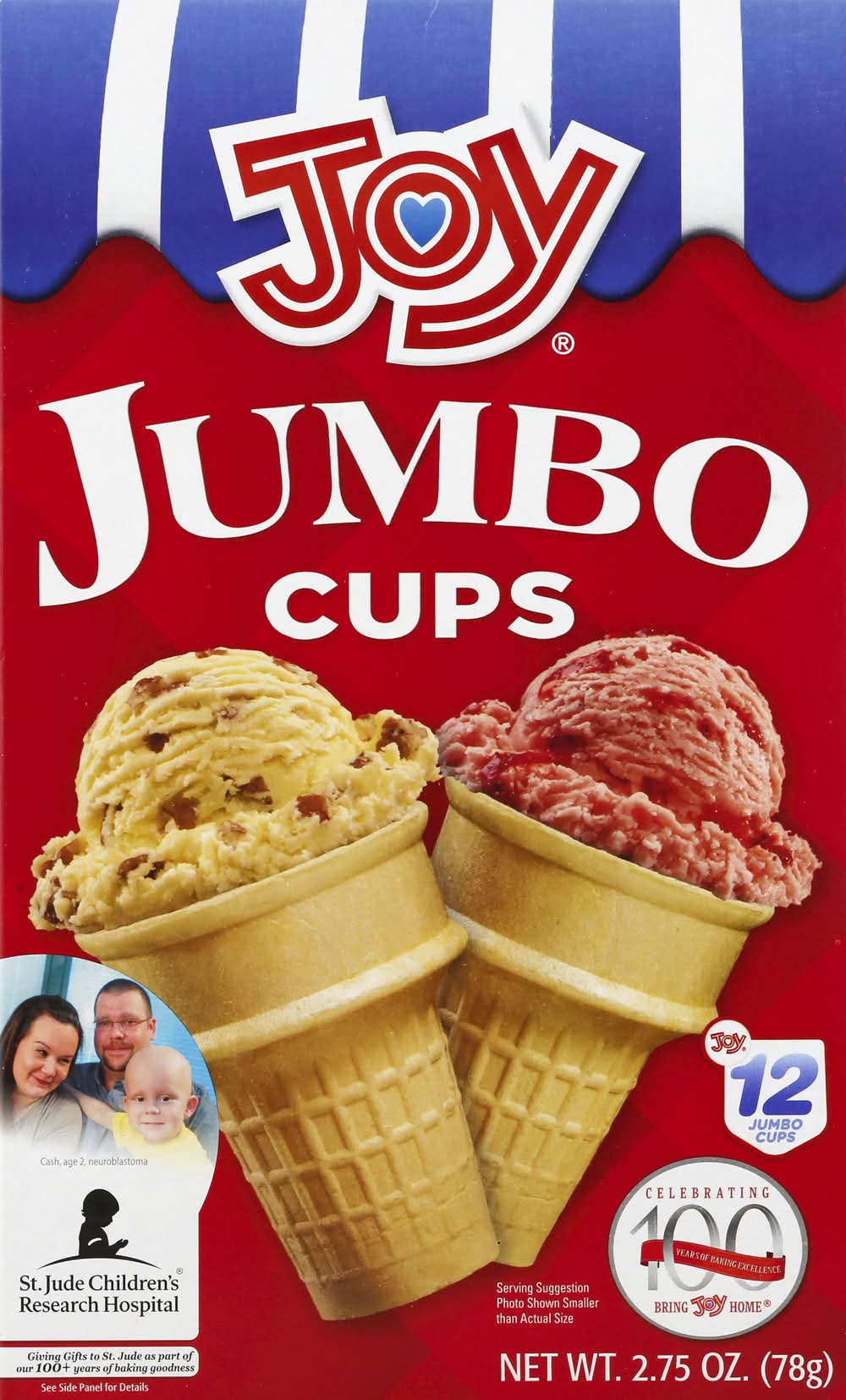 Joy Jumbo Ice Cream Cups (2.8 oz, 12 ct)