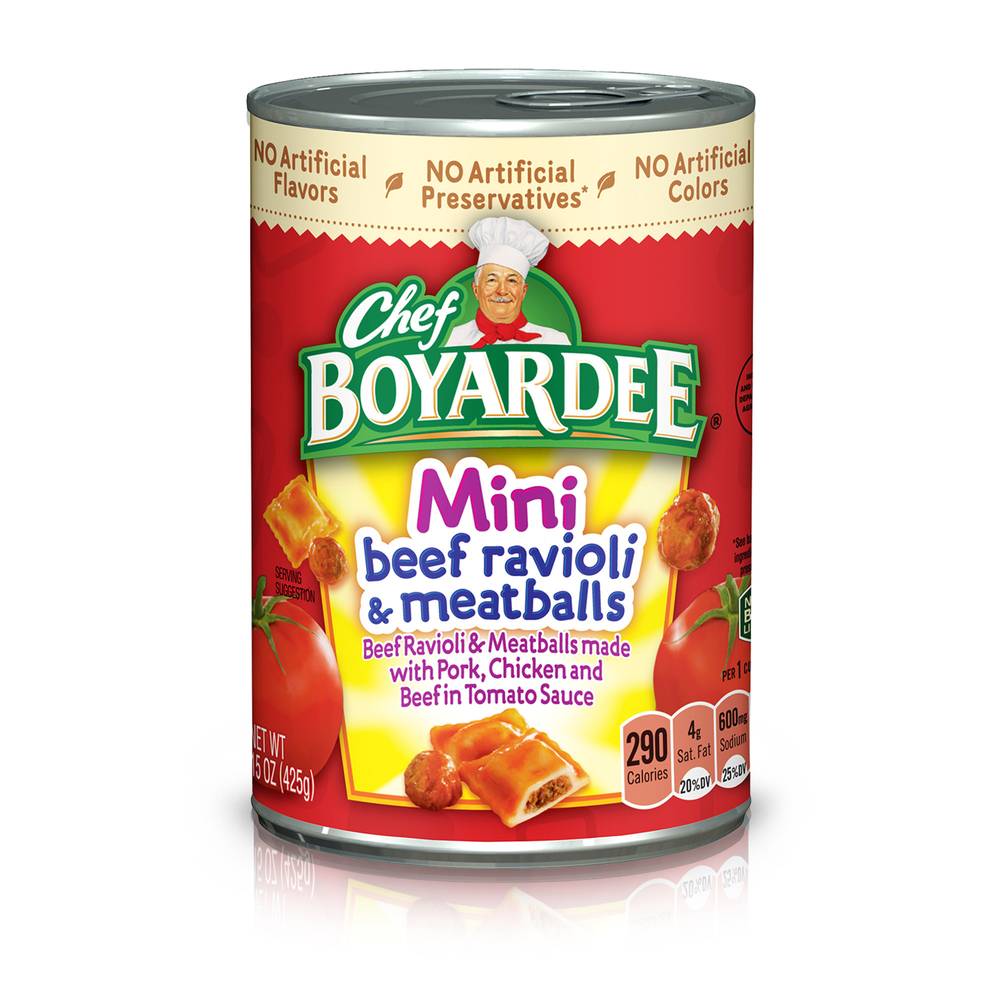 Chef Boyardee Mini Beef Ravioli & Meatballs in Tomato Sauce (15 oz)