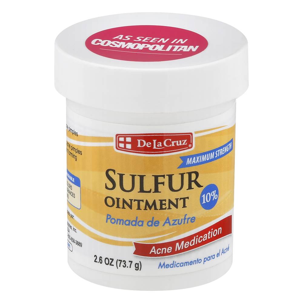 De La Cruz Maximum Strength 10% Sulfur Ointment Acne Medication (2.6 oz)