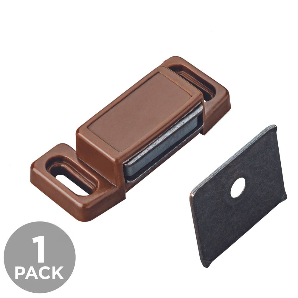 RELIABILT 22.5-mm Brown Magnetic Catch Cabinet Latch | C080X1V-BR-CP