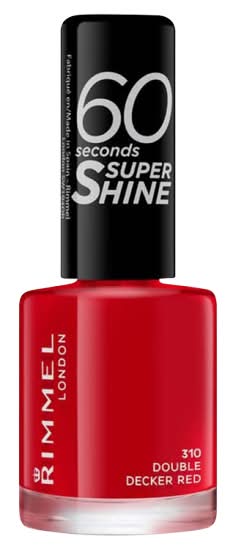 Rimmel London 310 Double Decker Red, 60 Seconds Super Shine Nail Polish (8ml)