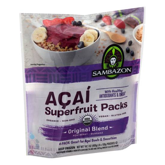 Sambazon Organic Acai Berry + Guarana Superfruit (4 ct)