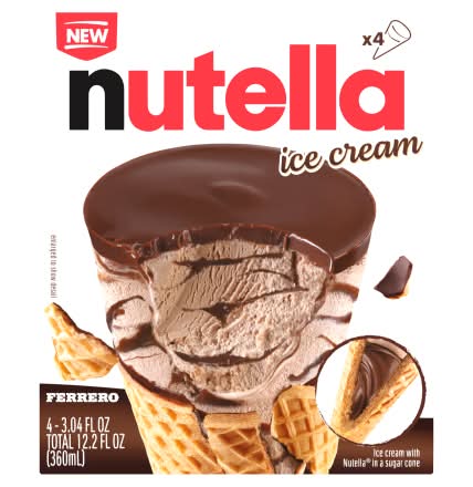 Nutella Ice Cream Cones (4 x 3.04 fl oz)