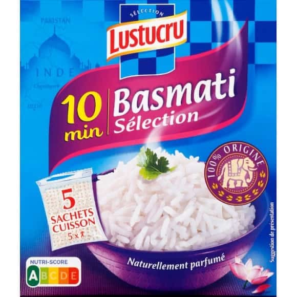 Lustucru Sélection - Riz basmati naturellement parfumé (5 x 90g)
