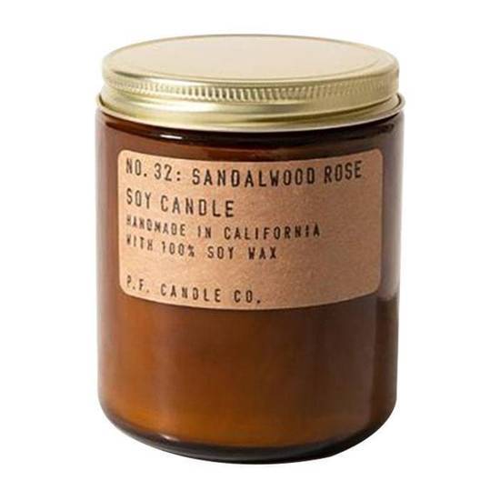 P.F. Candle Co. Classic Standard Scented Soy Wax Candle, Sandalwood Rose (1 oz)