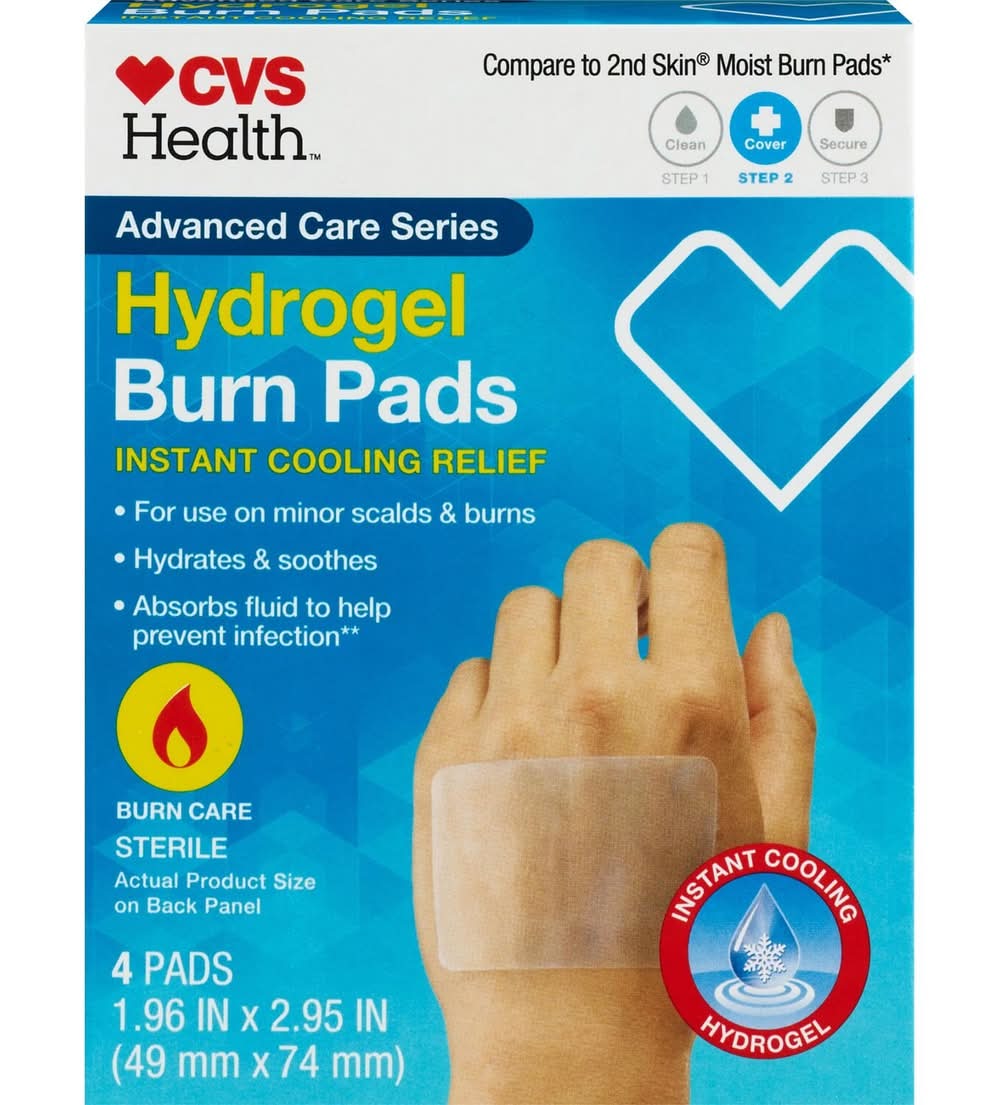 CVS Pharmacy Hydrogel Burn Pads Instant Cool Relief, 1.96x2.95 in (4 ct)