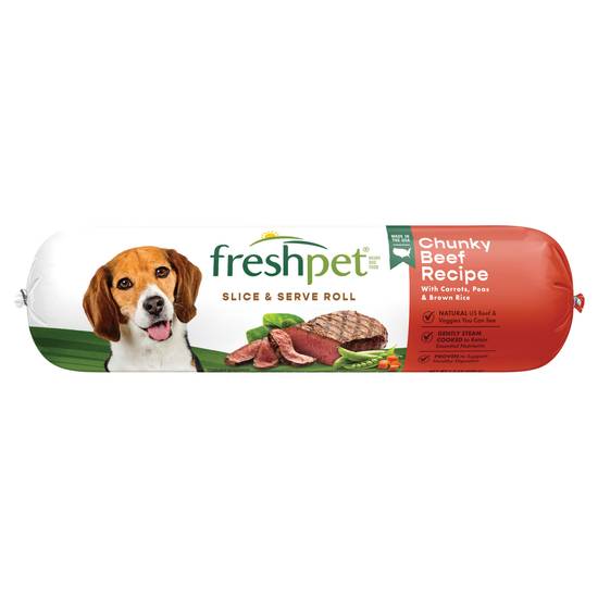 Freshpet Slice & Serve Roll Chunky Beef Recipe Dog Food