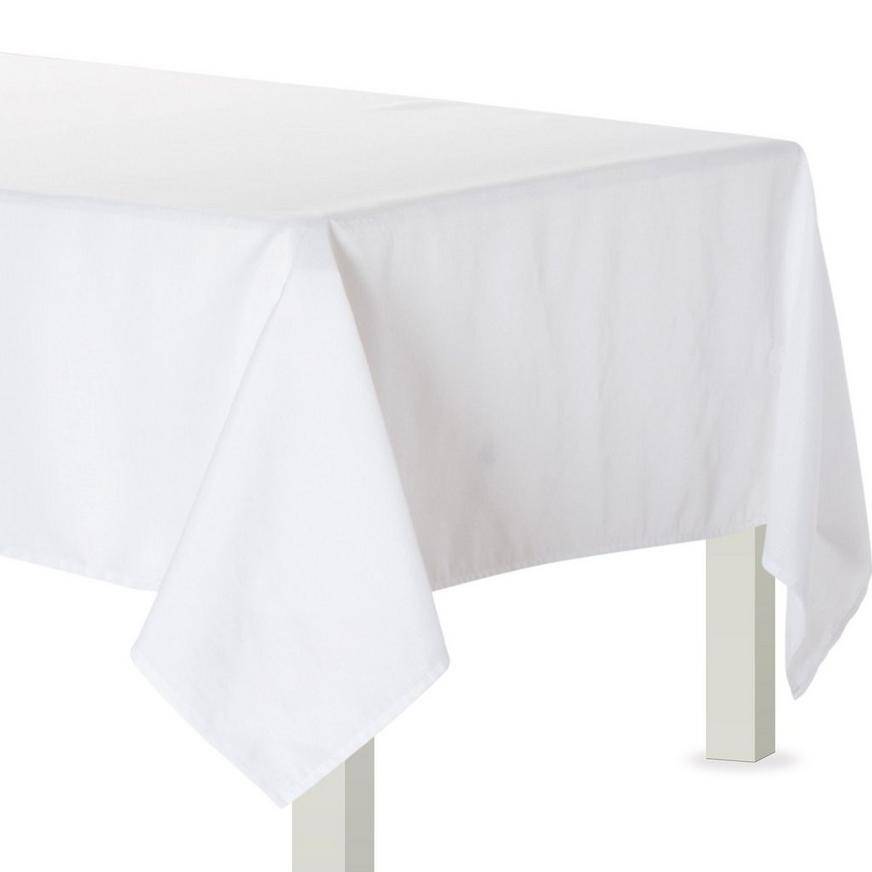 Party City Fabric Tablecloth (60 x 84"/white)