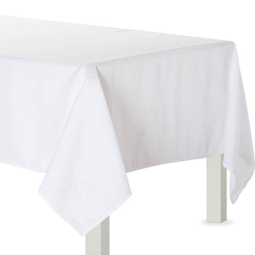 Party City Fabric Tablecloth, 60 x 84", White