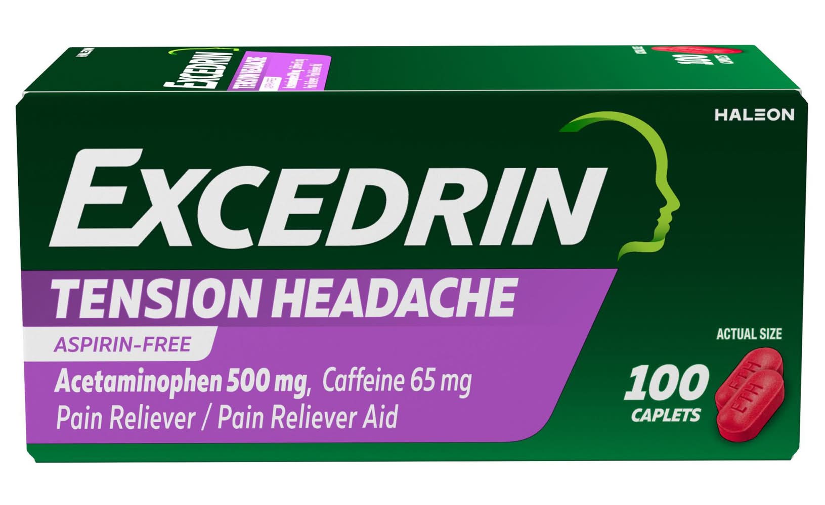 Excedrin Aspirin-Free Tension Headache Relief Caplets 500 mg (100 ct)